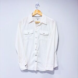 BANANA REPUBLIC Cream corduroy shirt | Neutral business casual | Medium